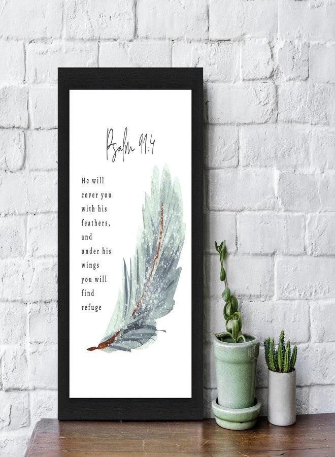 Interio Crafts ديكور مسيحي مستوحى من مزمور 91:4 "يُغَطِّيكَ بِرِيشِهِ" - خشب صناعي، 13 × 10 بوصات - Image 2