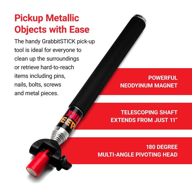 MagnetPAL Magnet Pal MagnetStick 39" Telescoping Magnetic Pickup Tool, Retractable Magnet Pickup Tools, Picker Upper Grabber with Neodymium Anti-Rust Magnet, Heavy Duty Extendable Arm with Most Powerful Magnet - Image 2