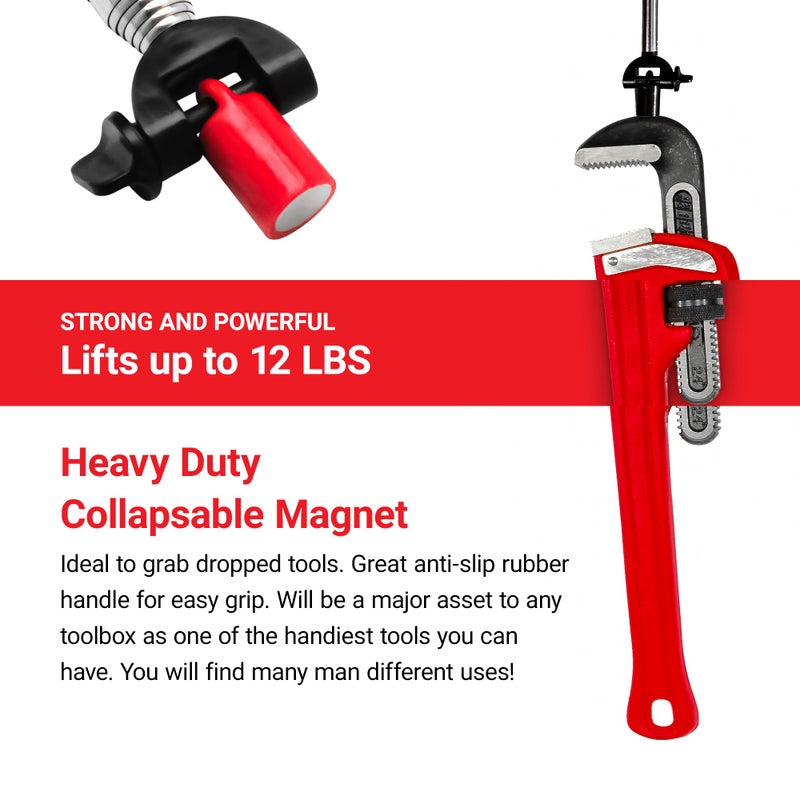 MagnetPAL Magnet Pal MagnetStick 39" Telescoping Magnetic Pickup Tool, Retractable Magnet Pickup Tools, Picker Upper Grabber with Neodymium Anti-Rust Magnet, Heavy Duty Extendable Arm with Most Powerful Magnet - Image 4