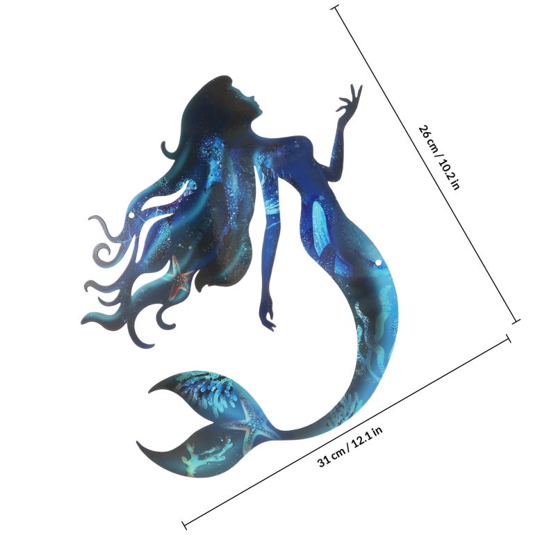 Mermaid Wall Decor For Indoor And Outdoor Use Garden Patio And Lawn Decoration Beautiful Mermaid Wall Art For Home - Image 2