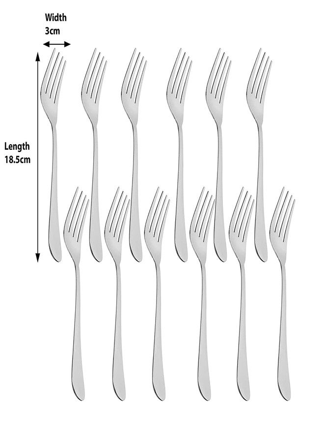 MARWALL 12 Piece Stainless Steel Desert Fork Set, Large Fork Set (Contains: 12 Desert Fork), Silver - Image 5
