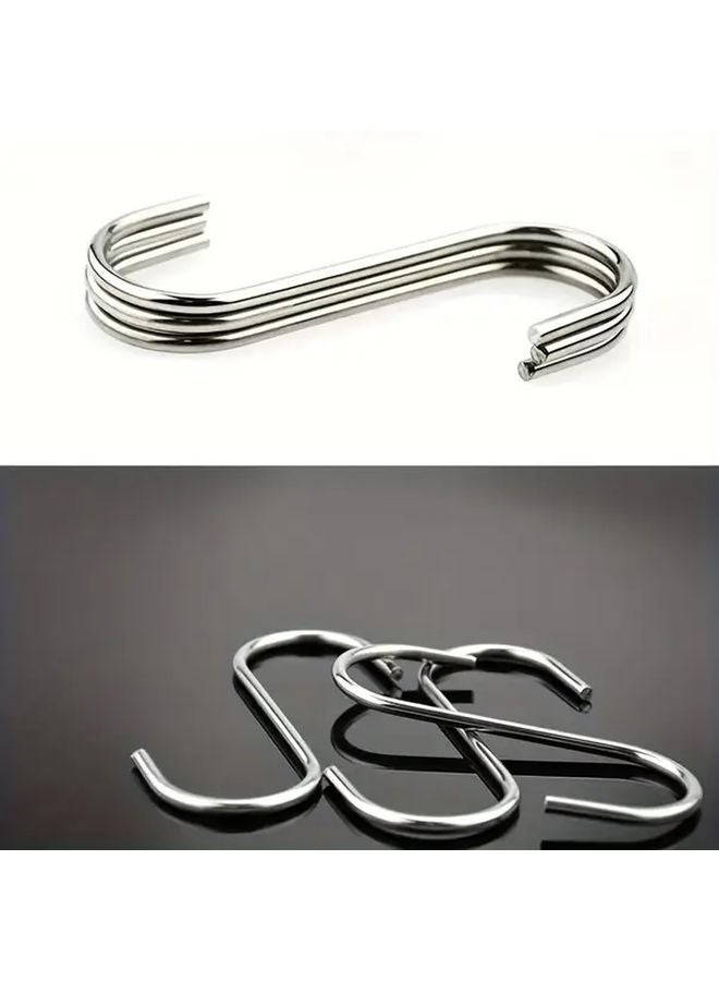 10 قطعة من خطافات الفولاذ المقاوم للصدأ على شكل حرف S مقاس 2.76 بوصة، أداة تعليق متعددة الوظائف للمطبخ والحمام وورشة العمل - Image 2
