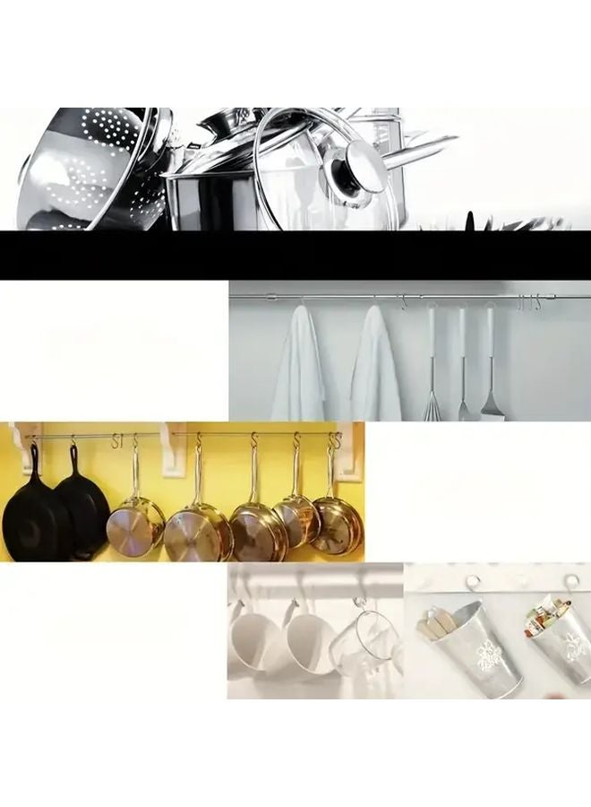 10 قطعة من خطافات الفولاذ المقاوم للصدأ على شكل حرف S مقاس 2.76 بوصة، أداة تعليق متعددة الوظائف للمطبخ والحمام وورشة العمل - Image 4