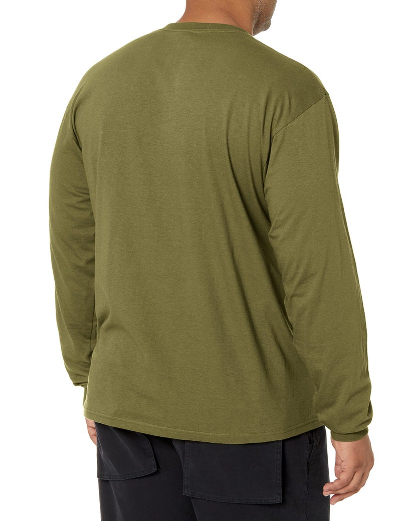 Soffe تي شيرت قطن بأكمام طويلة للرجال من سوفي، أخضر زيتوني، XX-Large - Image 2