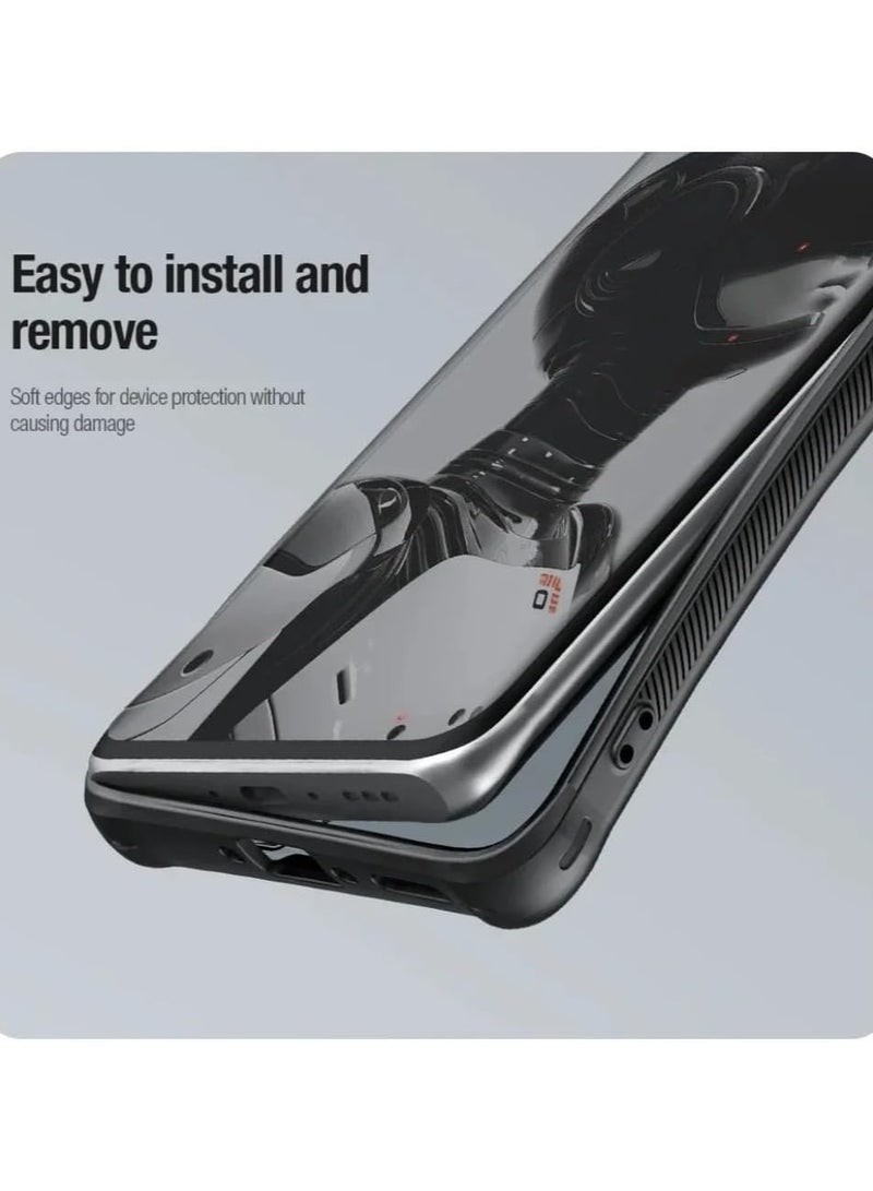 general Case Compatible with OPPO Find X7 Ultra, Transparent Clear Case Camera Lens Privacy Protection Folding Stand, Shockproof Protective Cover for OPPO Find X7 Ultra - Image 4