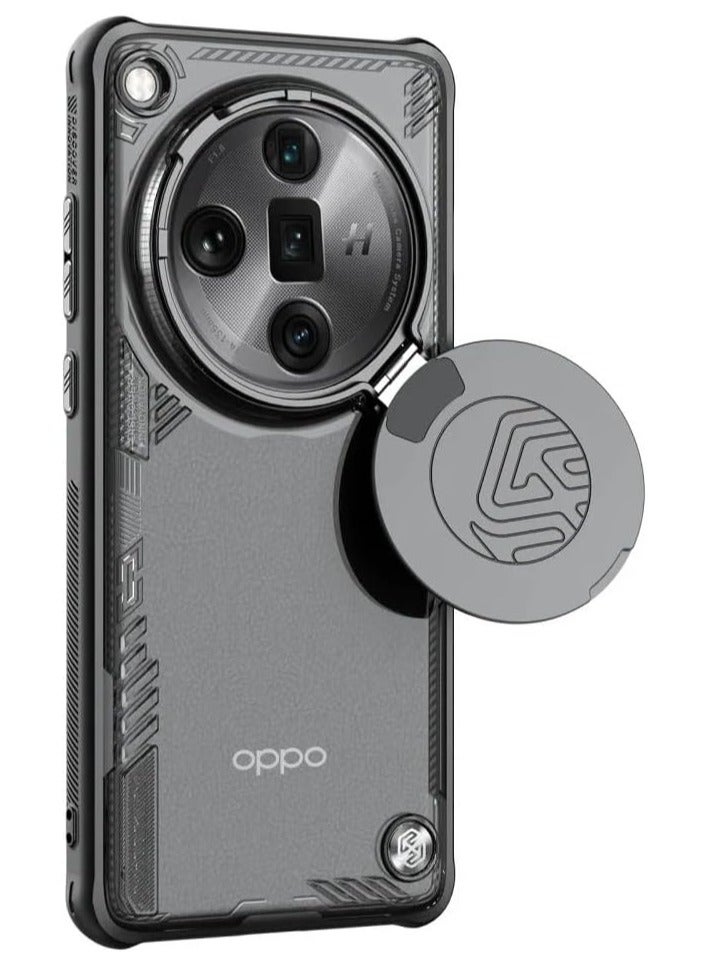 general Case Compatible with OPPO Find X7 Ultra, Transparent Clear Case Camera Lens Privacy Protection Folding Stand, Shockproof Protective Cover for OPPO Find X7 Ultra - Image 3