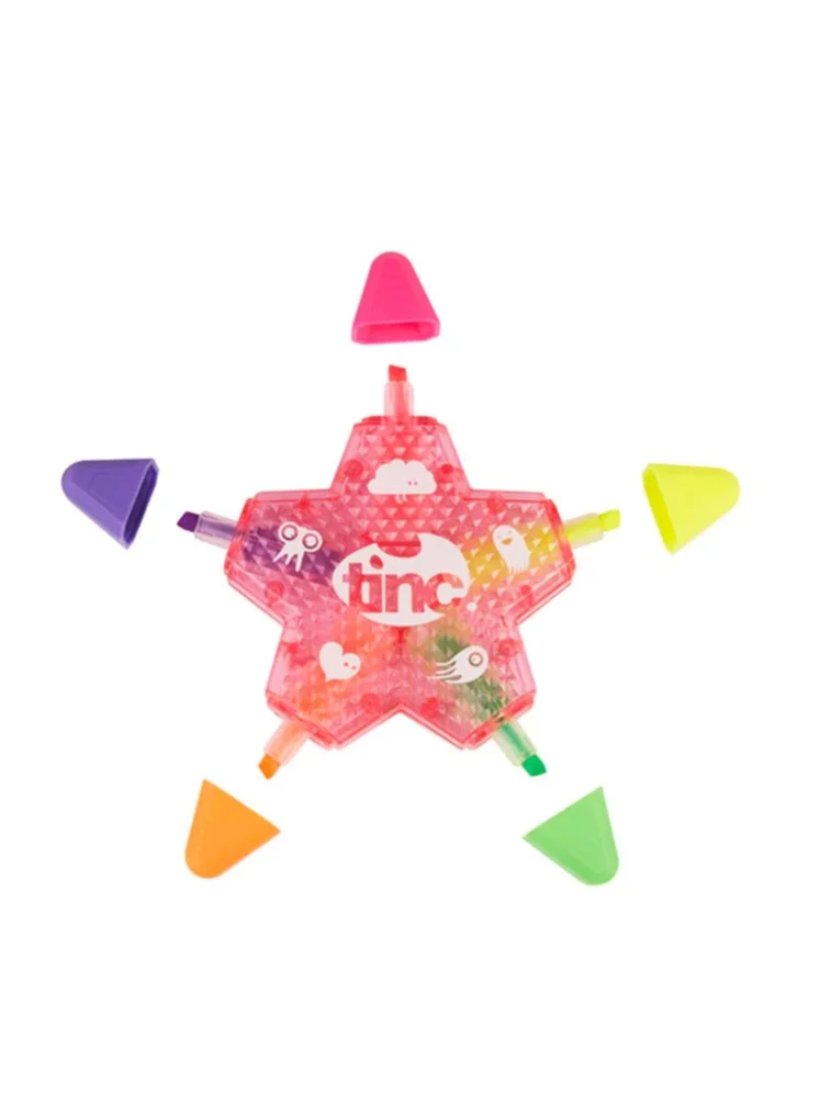 Tinc Multicolor Star Shaped Highlighters Set