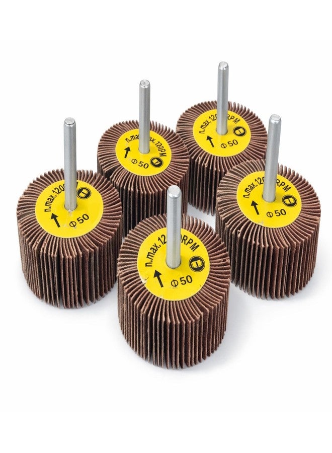KWICK CUT + Kwick Cut+ Spindle Mop Wheel 50x25mm 60 Grit | Abrasive Flap Wheel with 6mm Shank | Heavy Duty Polishing, Grinding, Deburring & Rust Removal for Metal, Steel, Aluminum, Wood & Plastic - Image 1