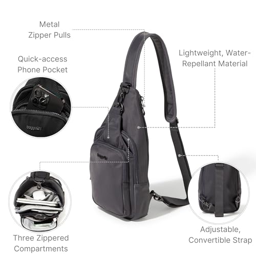 Baggallini Central Park Sling - Small 12x7 Sling Crossbody Bag for Women with Convertible Adjustable Shoulder Strap - Image 3