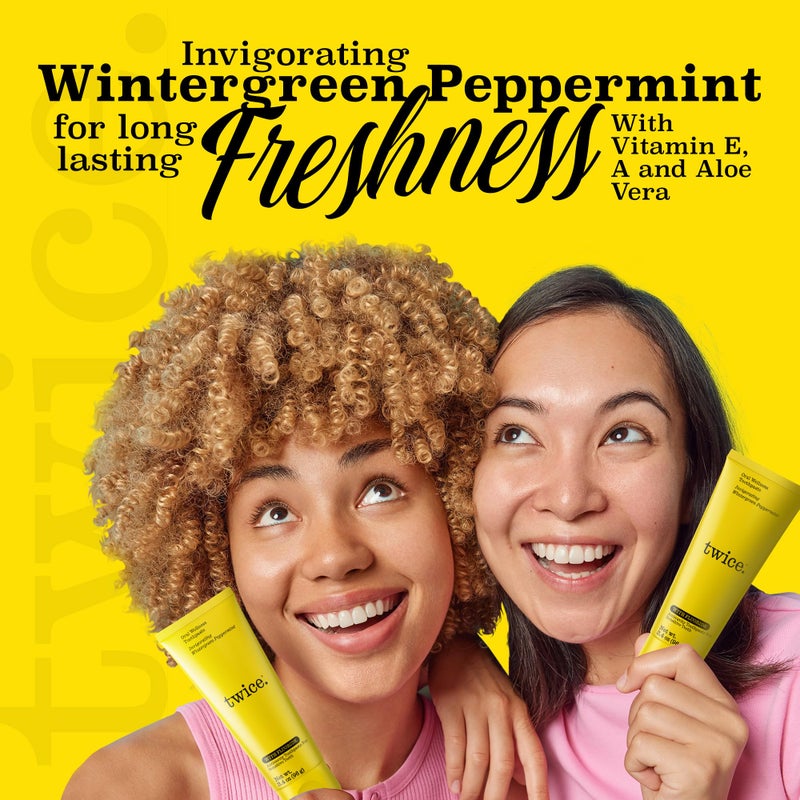 Twice Anti-Cavity Fluoride Toothpaste â€“ Sensitivity Relief, Teeth Whitening & Fresh Breath â€“ Wintergreen Peppermint Natural Toothpaste â€“ 3.4 oz - Image 4