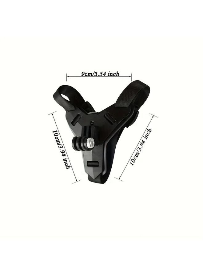 Black Action Camera Mount Kit Chest Strap Head Belt Helmet Chin Phone Holder - Image 3