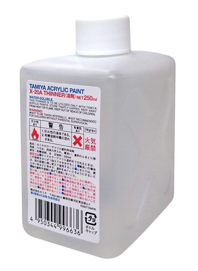 Tamiya 81040 X-20Ael Acrylic Solvent 250Ml - 250Ml / 8.45 Fl.Oz  - Image 2