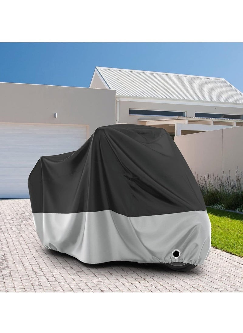 Bukela Motorcycle Vehicle Cover Waterproof Outdoor UV 210D, All Season Universal Weather Durable Quality Waterproof Sun Outdoor Protection Scooter Shelter Tear Proof Night Reflective & Lock-Holes (3XL) - Image 3