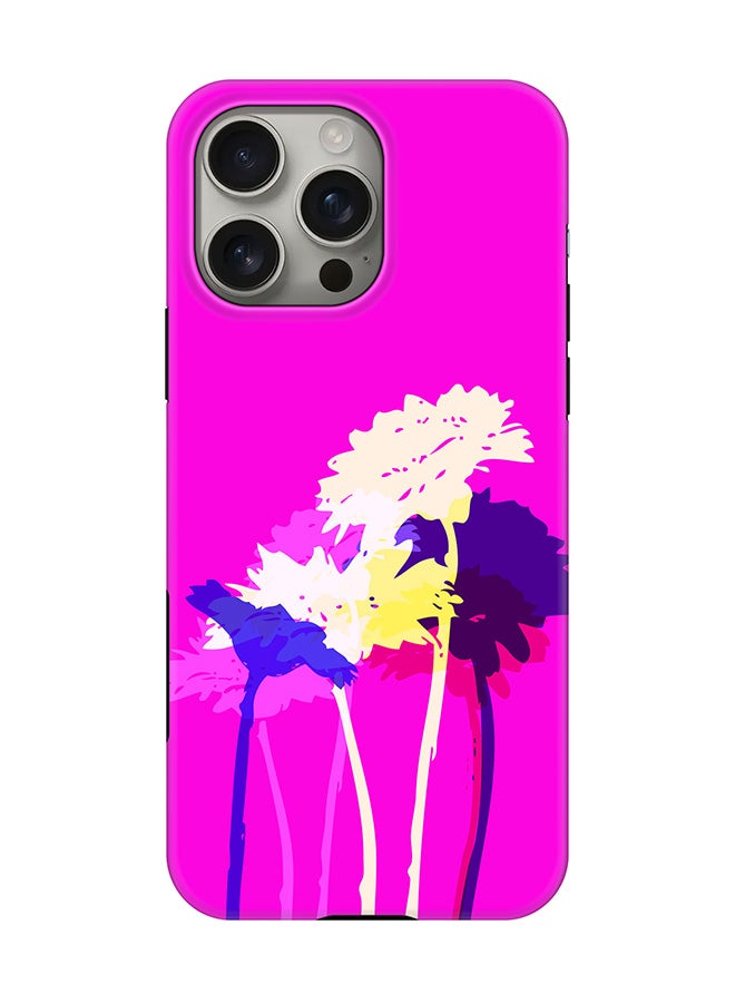 Stylizedd Tough Pro Magnetic Case for iPhone 16 Pro Max, Dual Layer hybrid PC + TPU Mobile Cover Matte - Bleeding Flowers (Pink)  - Image 1