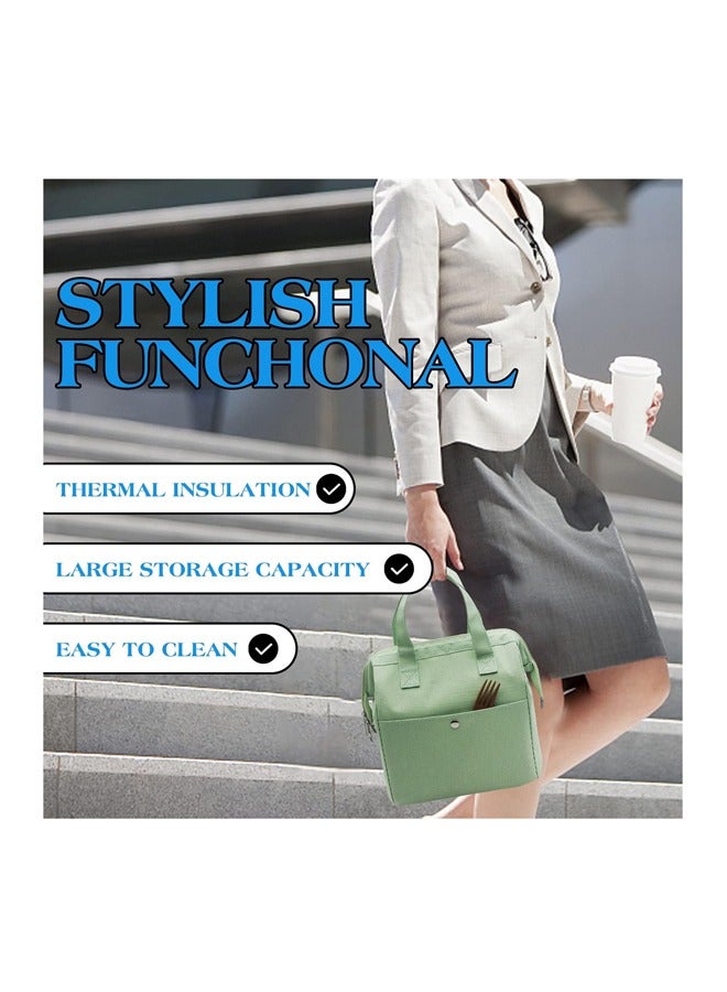 Lunch Bag, Large Capacity Reusable Insulated Lunch Container For Work/Office/Picnic/Travel. (Light Green)  - Image 4