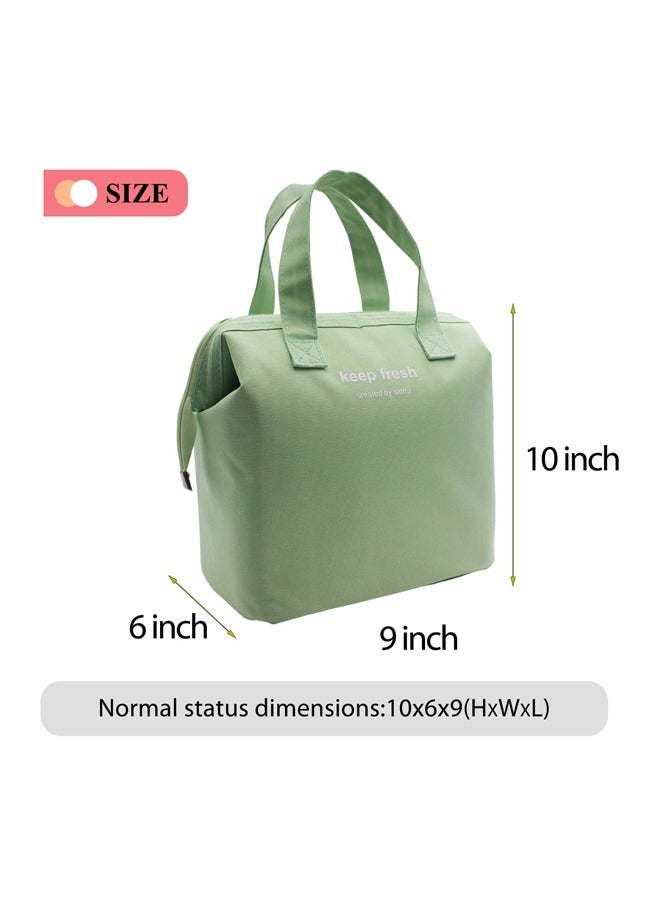 Lunch Bag, Large Capacity Reusable Insulated Lunch Container For Work/Office/Picnic/Travel. (Light Green)  - Image 3