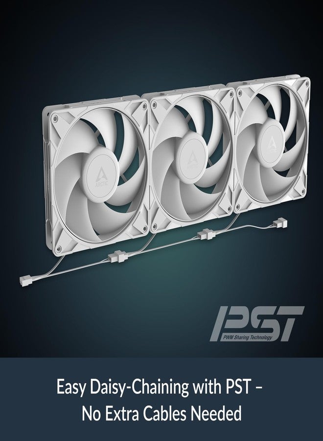 ARCTIC P14 Pro PST (White) - Powerful Premium Fan, 140 mm PWM Fan with Y-Cable Splitter, 400-2500 RPM, 0 RPM <5% PWM, Fluid Dynamic Bearing, 4-Pin - White - Image 5