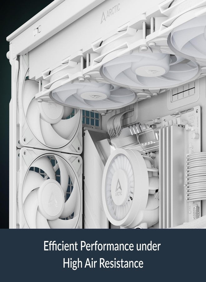 ARCTIC P14 Pro PST (White) - Powerful Premium Fan, 140 mm PWM Fan with Y-Cable Splitter, 400-2500 RPM, 0 RPM <5% PWM, Fluid Dynamic Bearing, 4-Pin - White - Image 3