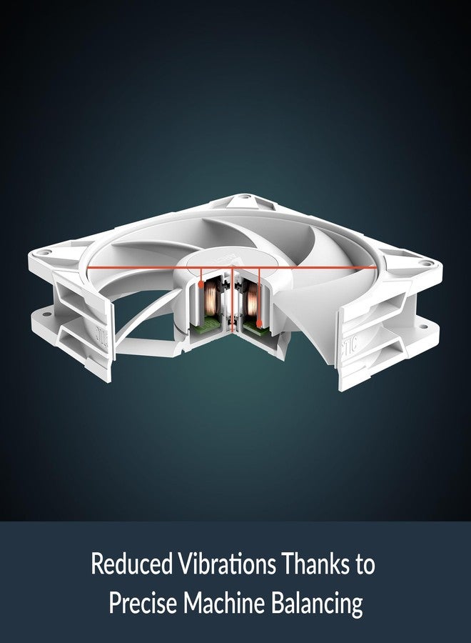 ARCTIC P14 Pro PST (White) - Powerful Premium Fan, 140 mm PWM Fan with Y-Cable Splitter, 400-2500 RPM, 0 RPM <5% PWM, Fluid Dynamic Bearing, 4-Pin - White - Image 4