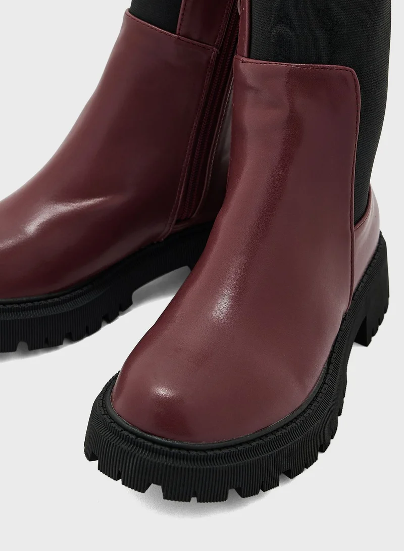 جينجر Chunky-Sole Chelsea Boots