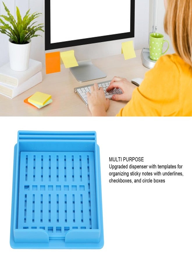 Yinhing Sticky Note Holder Compatible with Post It Notes, 3.7 x 3.6'' Sticky Pads Dispenser, with Templates, Sticky Note Dispenser, Memo Pad Organizer with Line Box Drawing Template, for Home Office - Image 2