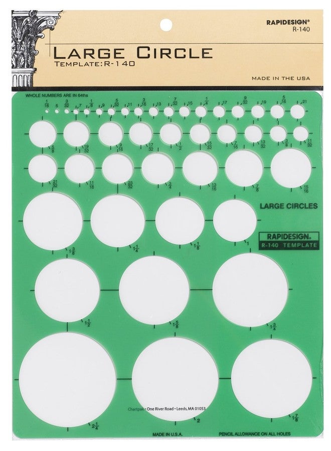 Rapidesign Large Circles Template, 1 Each (R140) - Image 1