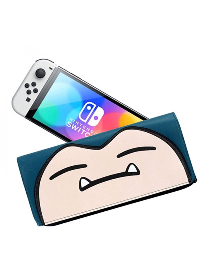 Ant Compatible with Nintendo Switch/Switch OLED Storage Bag, Anti Scratch Leather Protective Case for Switch/Switch OLED, Travel Carrying Clutch with Game Holder  - Image 1