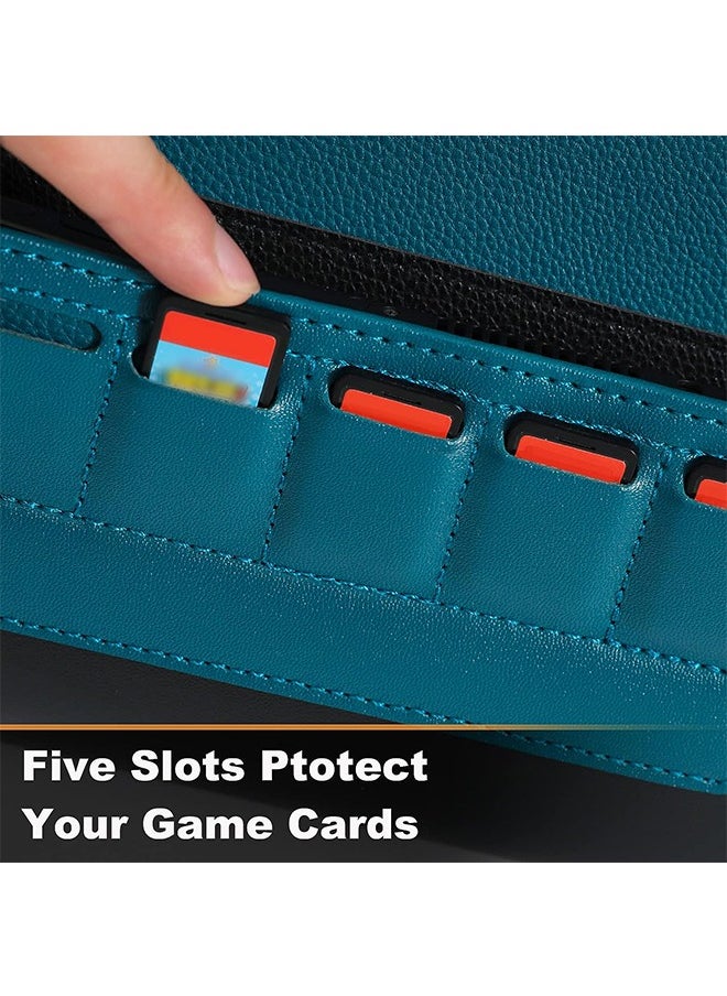 Ant Compatible with Nintendo Switch/Switch OLED Storage Bag, Anti Scratch Leather Protective Case for Switch/Switch OLED, Travel Carrying Clutch with Game Holder  - Image 3