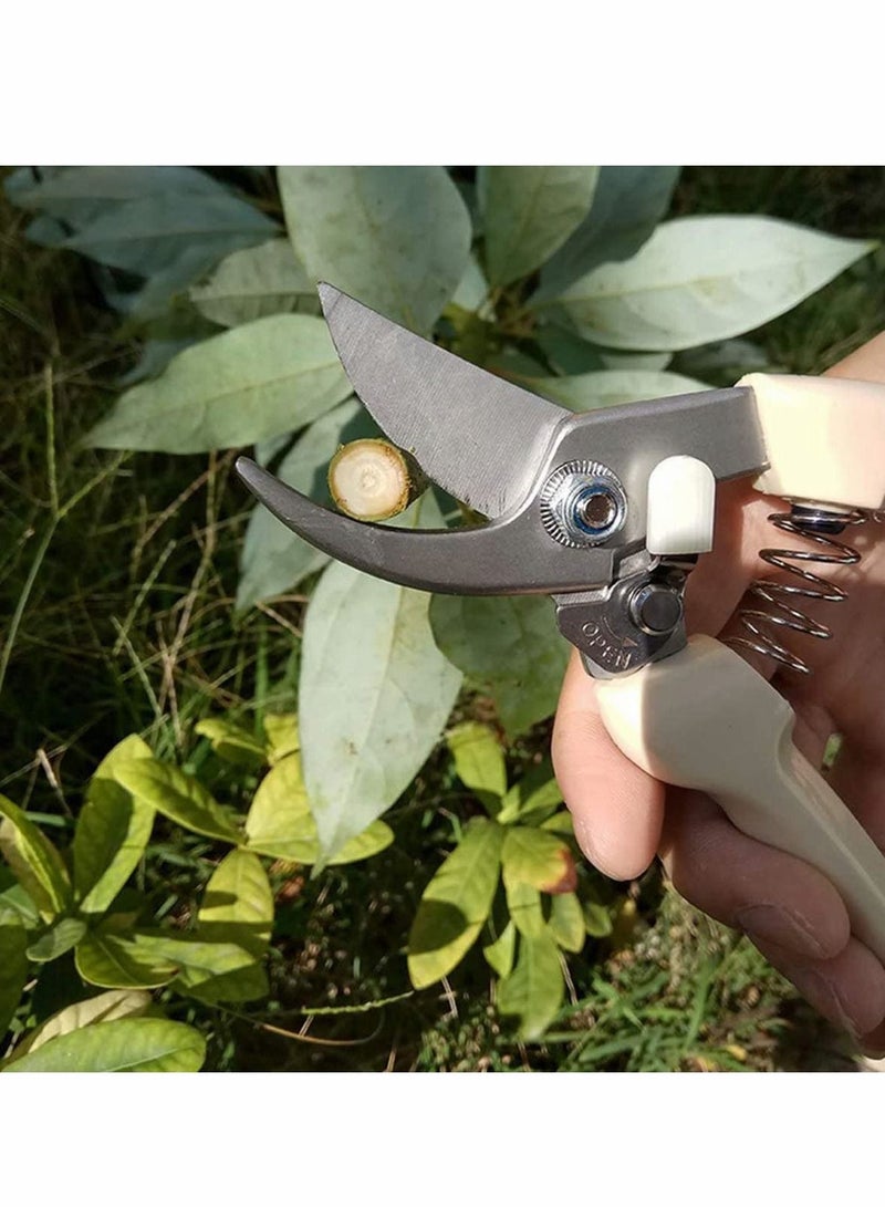 SYOSI Professional Pruning Shears, Trimming Scissors - Curved Tip, Gardening Hand Pruner Pruning Shear with Spring - Image 4