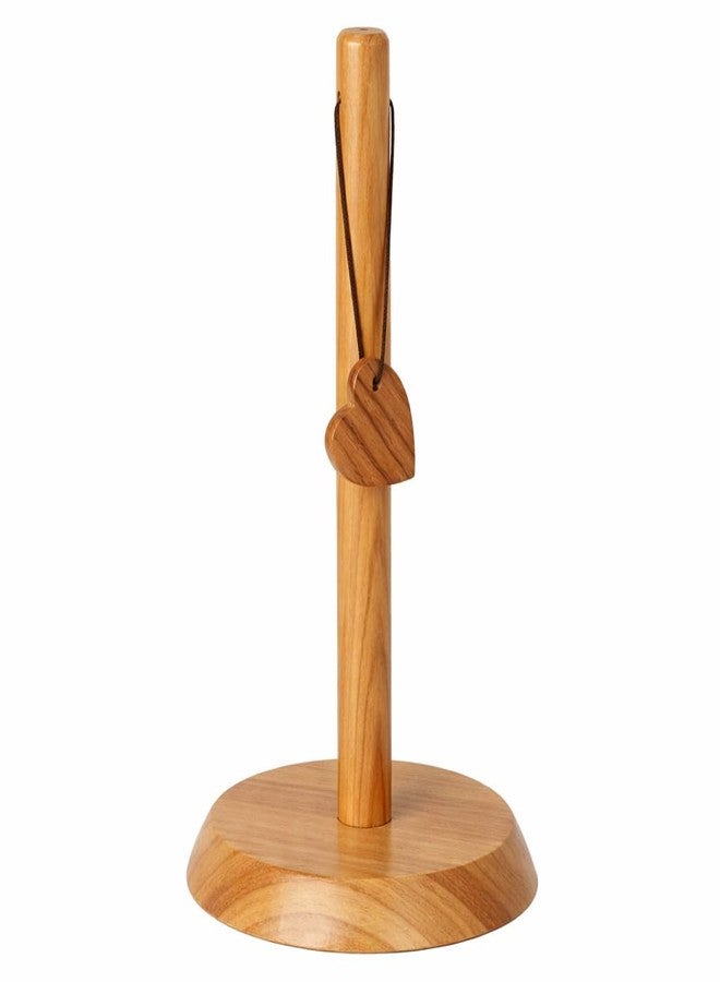 Ancient Shoppee Wooden Paper Towel Holder with Heart Design, Vintage Style Standing Roll Dispenser,12inch - Image 1