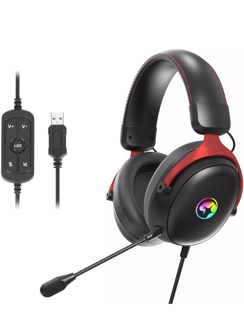مارفو - سماعة الألعاب HG9076 Tactic X USB RGB - صوت محيطي 7.1 - Image 1