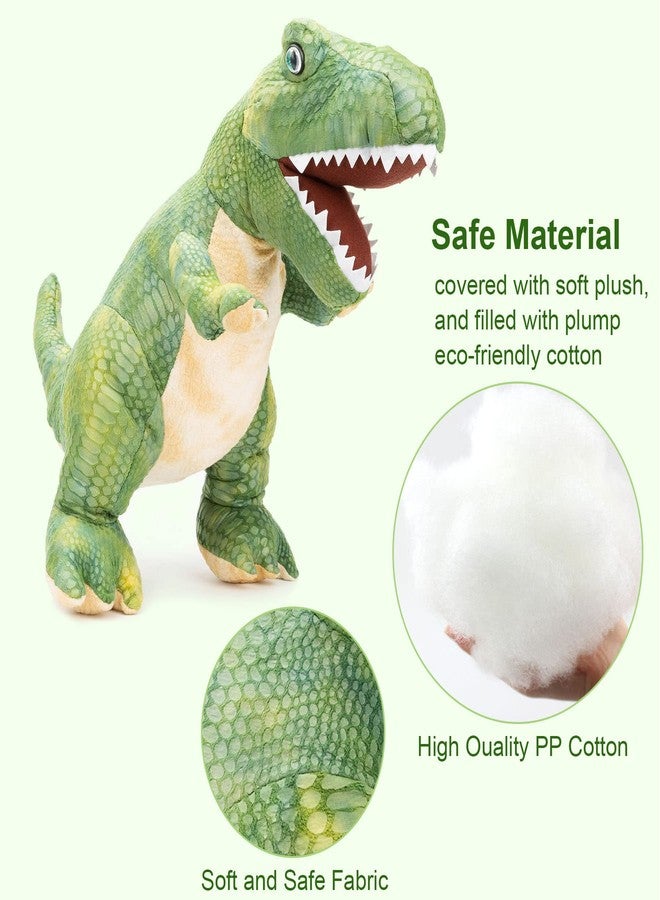 PUNP Giant Dinosaur Stuffed Animal, T Rex Plush Toy, 22'' Tyrannosaurus Stuffed Animal for Boys Kids Gifts,Green - Image 3