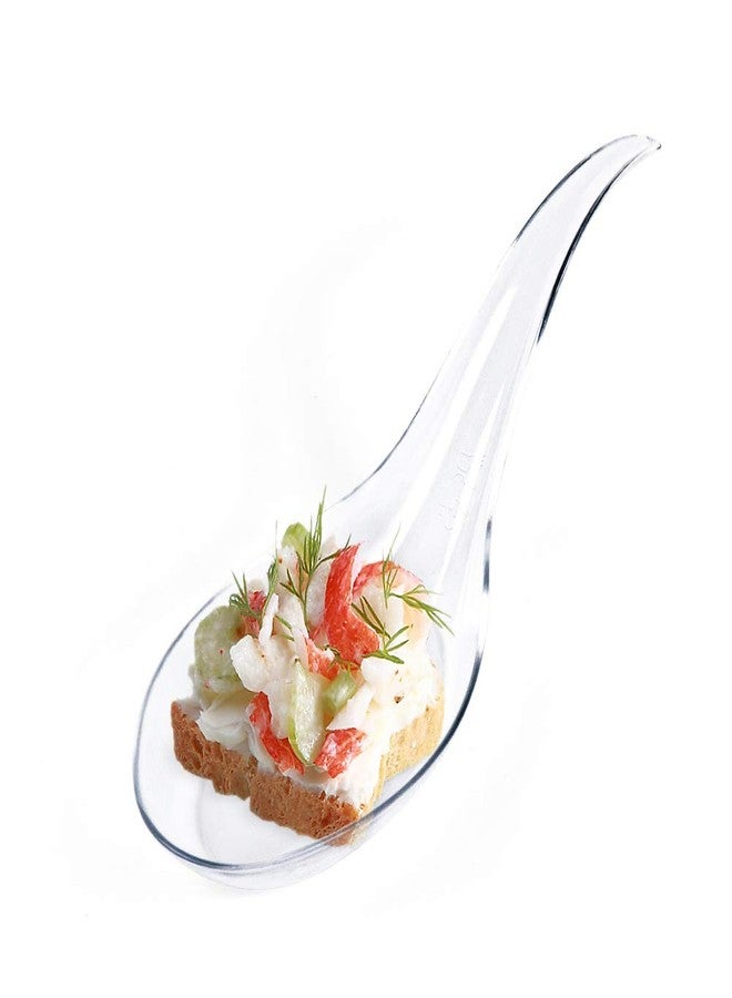 Kingrol 200 Plastic Appetizer Spoons, Disposable Tasting Spoons for Desserts, Hors d'oeuvres, Soups, Sushi, Dipping Sauces - Image 2