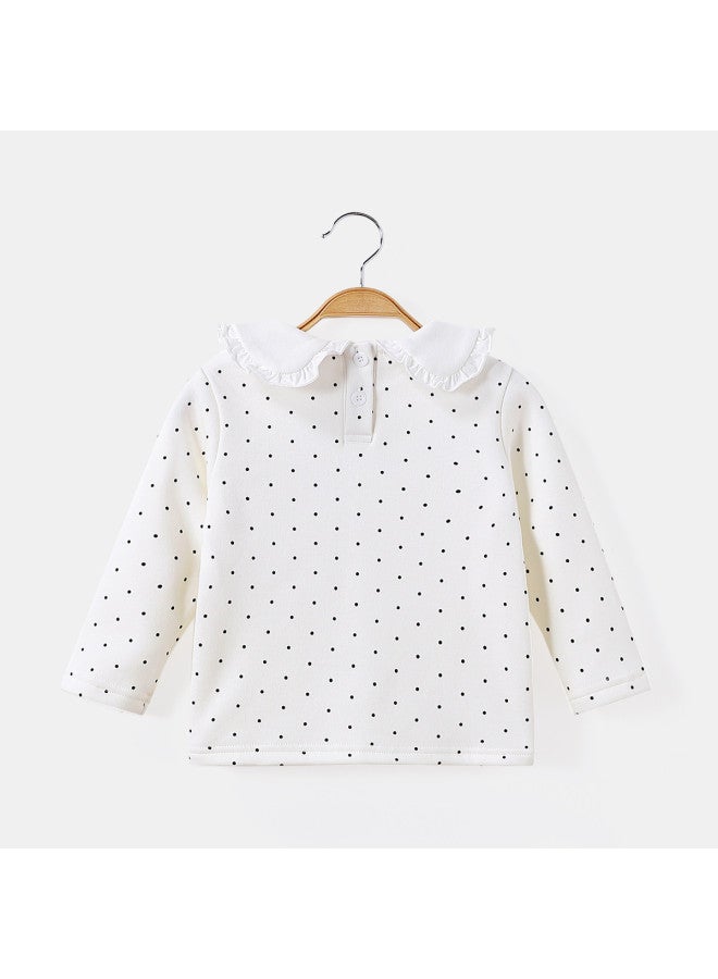 Children's Clothing Girls' Baby Autumn Winter Fashion Fleece Base Layer Toddler T-shirt Trendy - Image 4