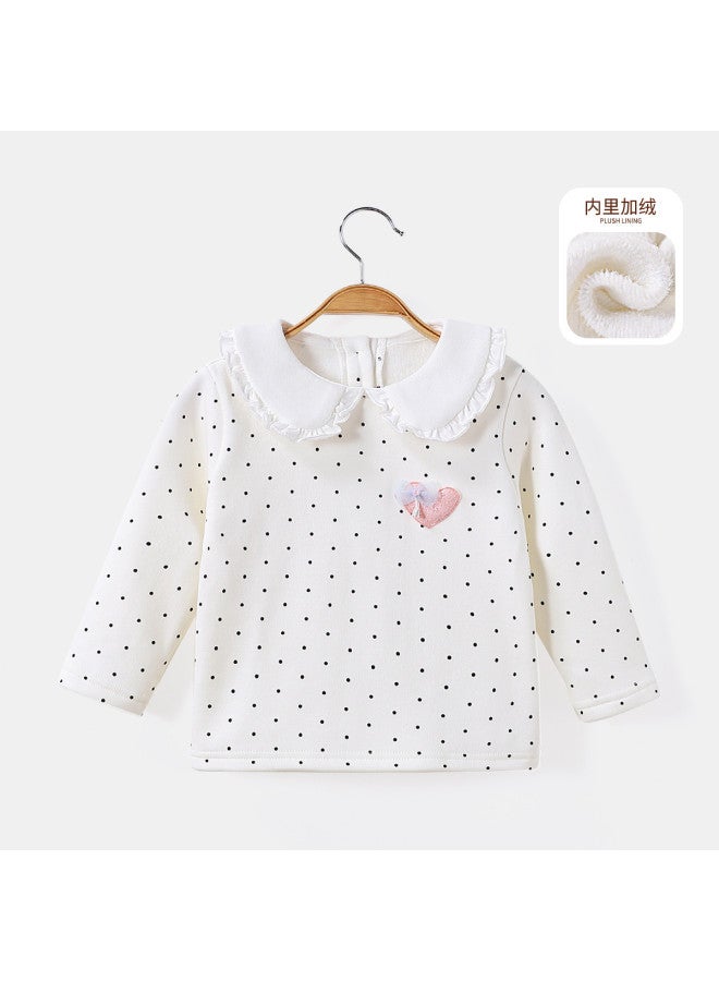 Children's Clothing Girls' Baby Autumn Winter Fashion Fleece Base Layer Toddler T-shirt Trendy - Image 3