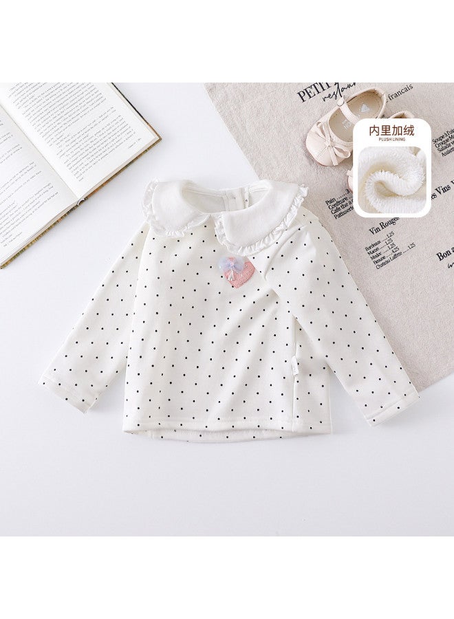 Children's Clothing Girls' Baby Autumn Winter Fashion Fleece Base Layer Toddler T-shirt Trendy - Image 2