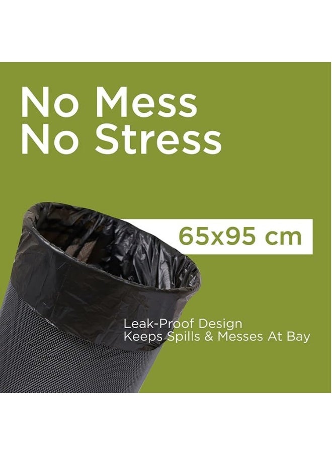 Hotpack HOTPACK, Disposable Strong & Bio-Degradable Heavy Duty Garbage Bag Roll Twin Pack, Medium, 60 Pieces  - Image 3