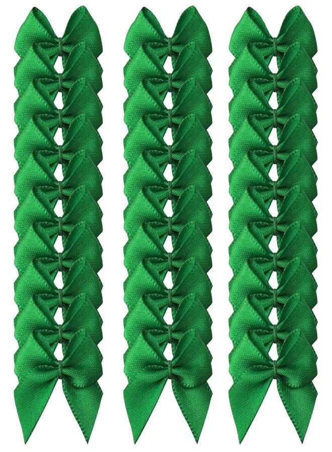 Micomon 50pcs 1.2-Inch Mini Satin Ribbon Bows for Crafts Small Green Bows Christmas Decoration Embalishement Scrapbooking(Green) - Image 2