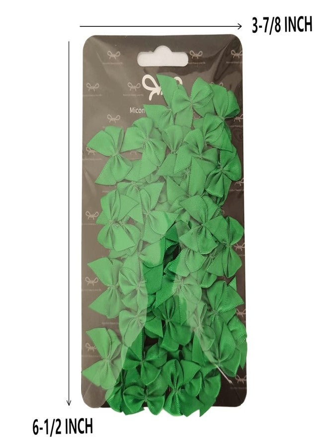 Micomon 50pcs 1.2-Inch Mini Satin Ribbon Bows for Crafts Small Green Bows Christmas Decoration Embalishement Scrapbooking(Green) - Image 4