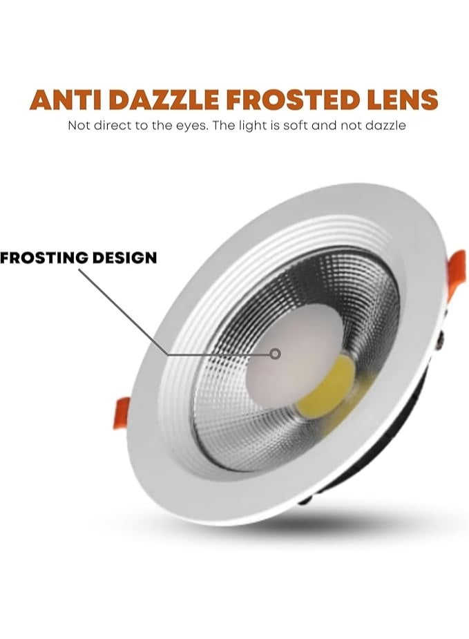 Lynacz Original ED COB Downlight,30W Recessed Ceiling Light Fixture, 220x50mm Body, 200mm Cut Size, Warm White, Energy Efficient High Brightness for Home and Commercial Use (Warm White (pack 2)) - Image 4