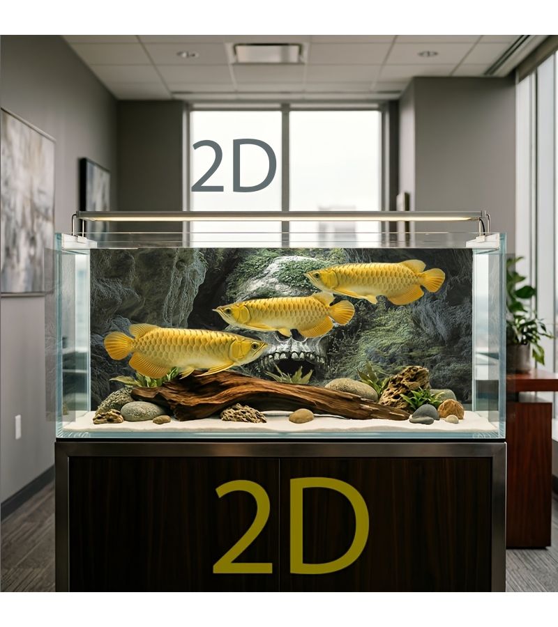 1pc Aquarium Mossy Skull Cave Decor 120x60cm 47 2x23 6in No Glue Hideout Suction Cup for Small Medium Large Fish Tanks Freshwater Saltwater Landscaping Fish Habitat - Image 1