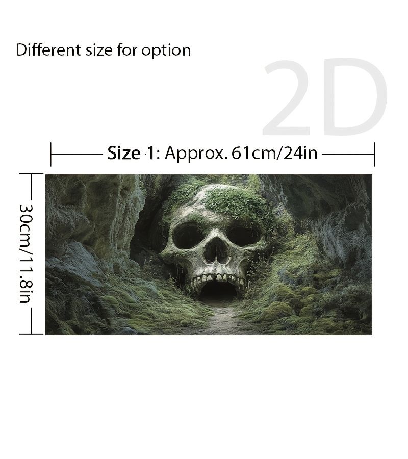 1pc Aquarium Mossy Skull Cave Decor 120x60cm 47 2x23 6in No Glue Hideout Suction Cup for Small Medium Large Fish Tanks Freshwater Saltwater Landscaping Fish Habitat - Image 2