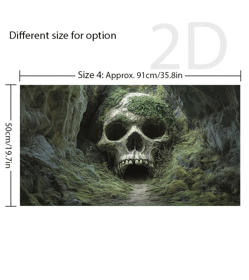 1pc Aquarium Mossy Skull Cave Decor 120x60cm 47 2x23 6in No Glue Hideout Suction Cup for Small Medium Large Fish Tanks Freshwater Saltwater Landscaping Fish Habitat - Image 5