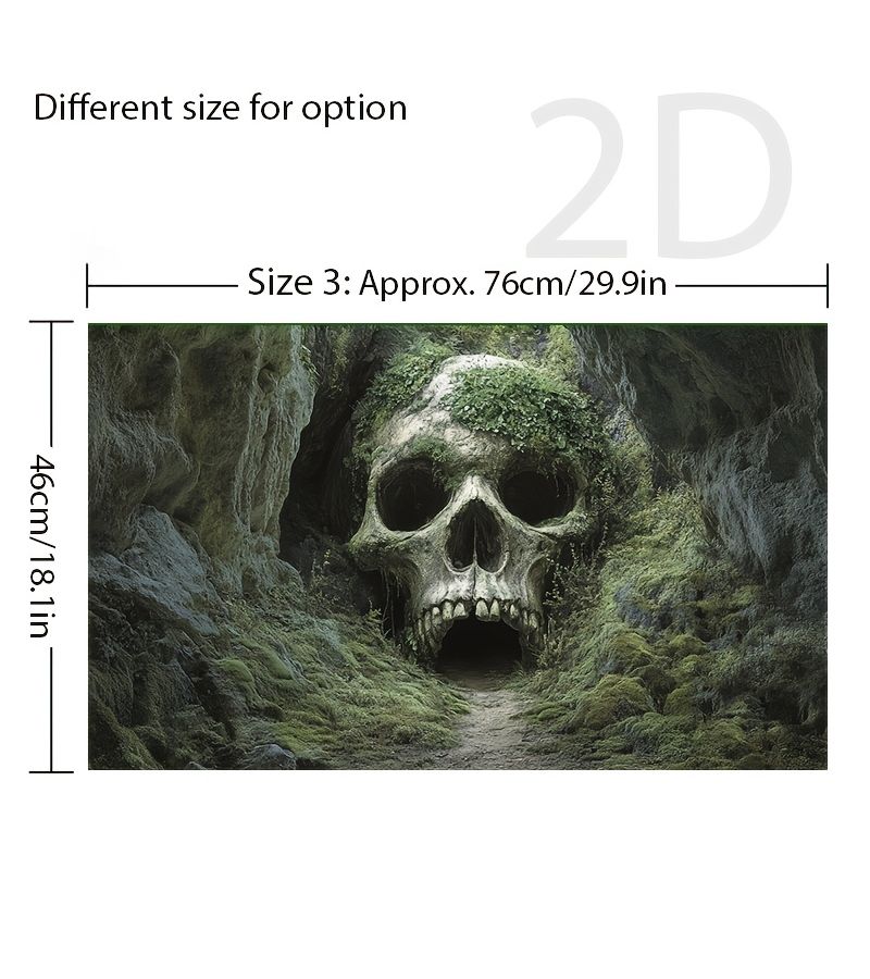 1pc Aquarium Mossy Skull Cave Decor 120x60cm 47 2x23 6in No Glue Hideout Suction Cup for Small Medium Large Fish Tanks Freshwater Saltwater Landscaping Fish Habitat - Image 4