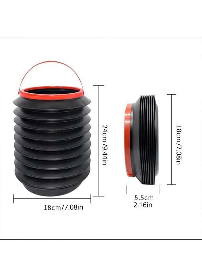 ATRJSZ - 2Pcs Foldable Trash Can Multifunction Telescopic Bucket Hand Carrying 4L Mini Portable Storage Bucket Car Trash Can - Image 1