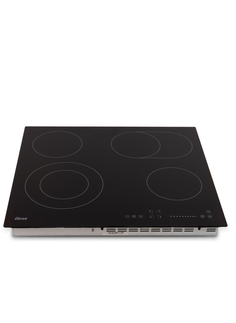 UGINE Ugine Built-in Electric stove, ceramic 60x60 Cm, 4 ceramic burners, 6200W, safety, electronic control and touch, Black - UBIH60T  - Image 3