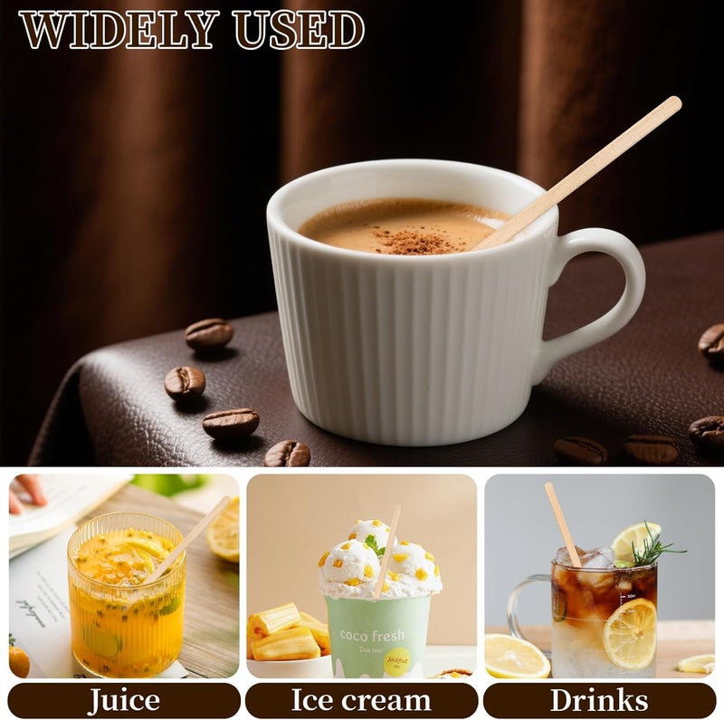 MOXYOY 100 Pcs Wooden Coffee Stirrers, Wooden Sticks, Cocktail Stirrers Disposable Stirrers for Hot Drinks, Coffee, Tea, Cocktails Swizzle Sticks for Bars, Cafes & Home Use(5.5inch) - Image 3