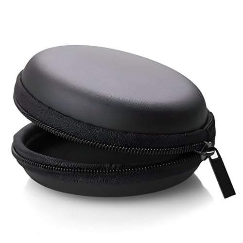 Cerlink Earphone Case Heaphone Pouch Cover Leather Carrying Case for Earphones, Headset, Pen Drives, SD Cards, All Mobile Accessories-Black (Pack of-1) - Image 1