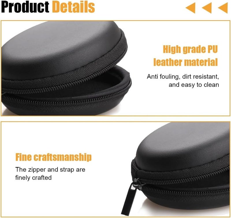 Cerlink Earphone Case Heaphone Pouch Cover Leather Carrying Case for Earphones, Headset, Pen Drives, SD Cards, All Mobile Accessories-Black (Pack of-1) - Image 3