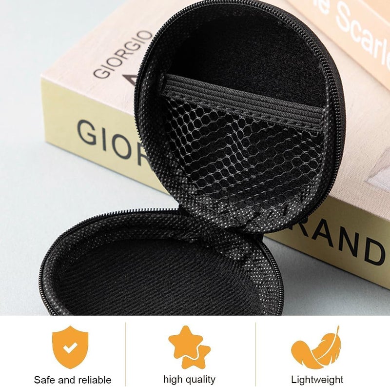 Cerlink Earphone Case Heaphone Pouch Cover Leather Carrying Case for Earphones, Headset, Pen Drives, SD Cards, All Mobile Accessories-Black (Pack of-1) - Image 4